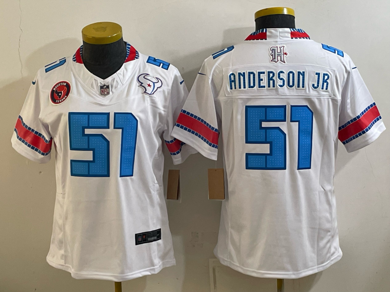 Women Houston Texans #51 Anderson Jr white 2026 Nike NFL Jersey 091503